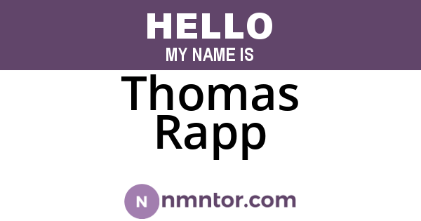 Thomas Rapp