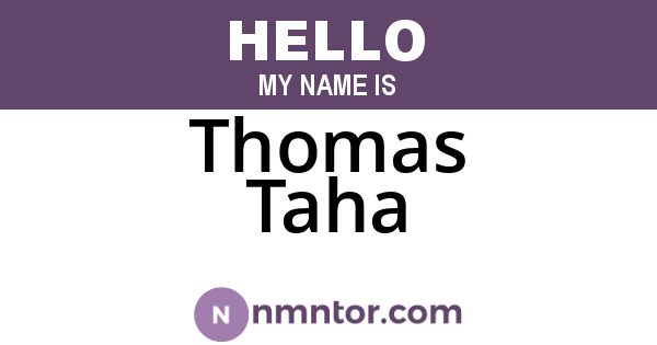 Thomas Taha