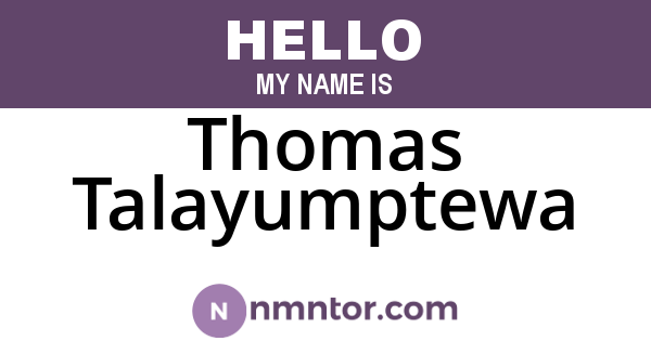 Thomas Talayumptewa