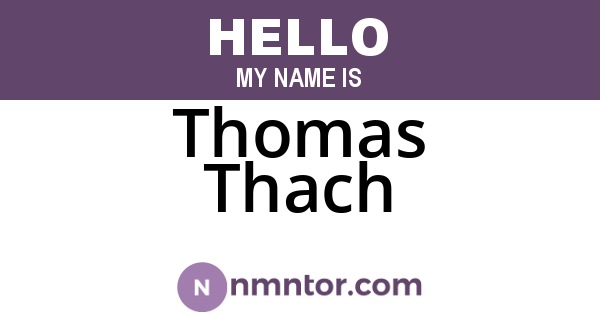 Thomas Thach
