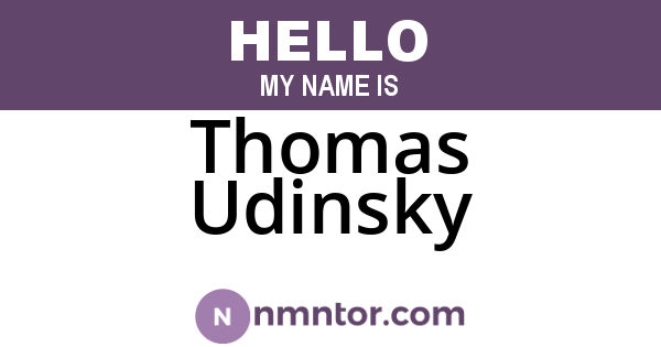 Thomas Udinsky