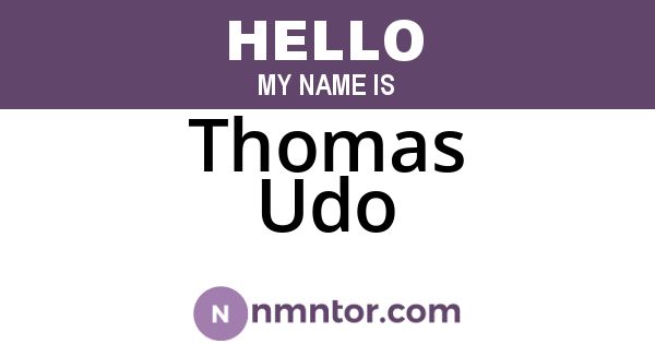 Thomas Udo