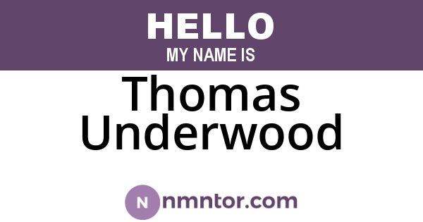 Thomas Underwood