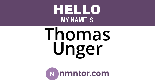 Thomas Unger