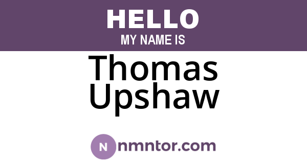 Thomas Upshaw