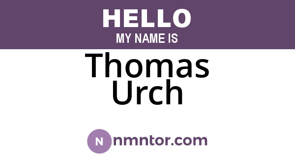 Thomas Urch
