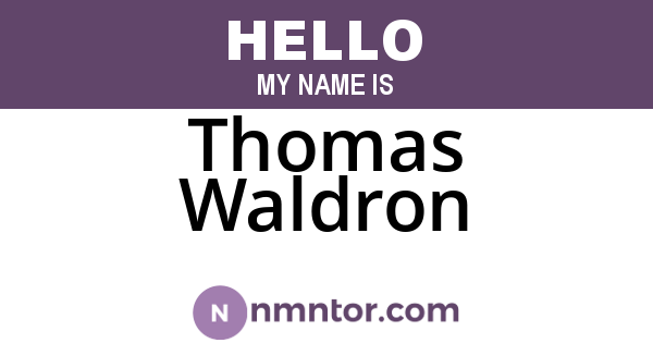 Thomas Waldron
