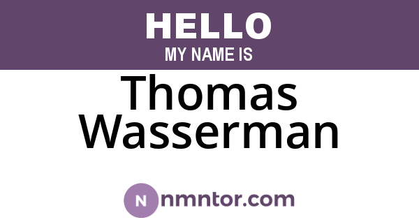 Thomas Wasserman