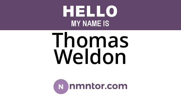 Thomas Weldon
