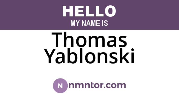 Thomas Yablonski