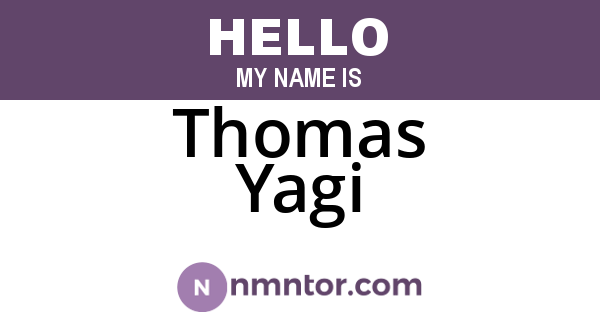 Thomas Yagi