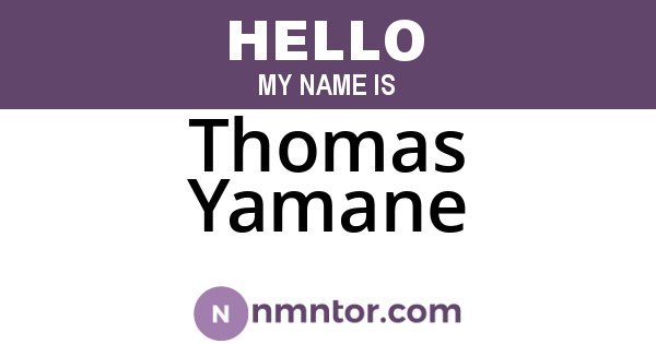 Thomas Yamane