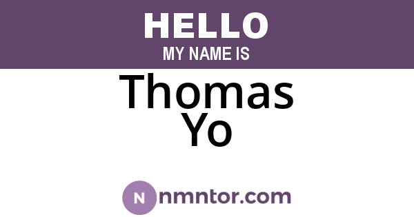 Thomas Yo