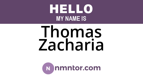 Thomas Zacharia