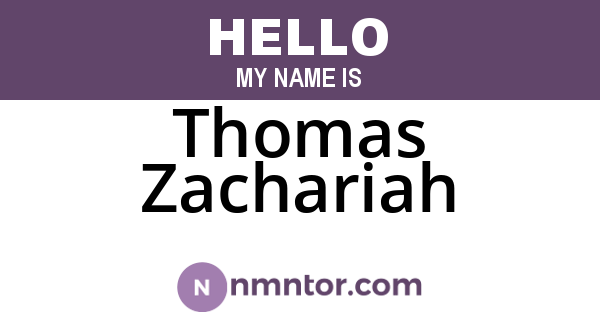 Thomas Zachariah