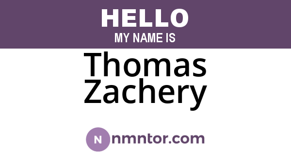Thomas Zachery