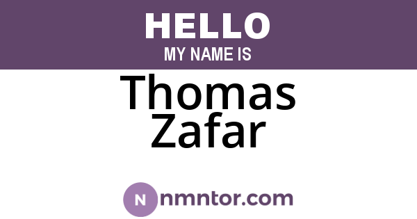 Thomas Zafar
