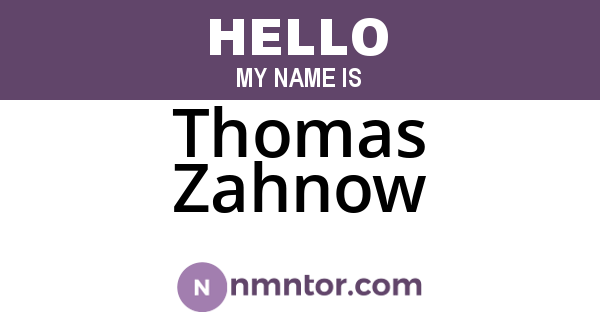 Thomas Zahnow