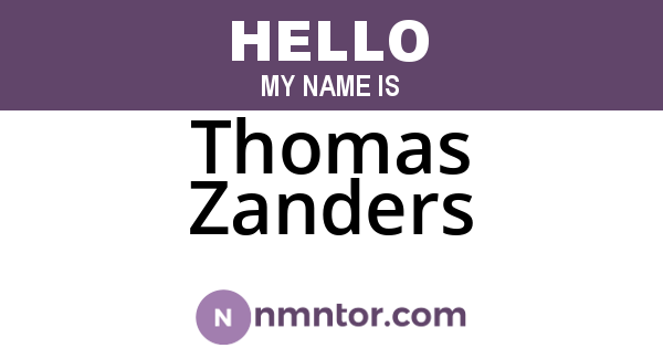 Thomas Zanders