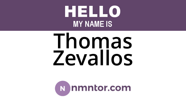 Thomas Zevallos