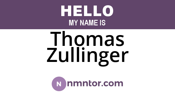 Thomas Zullinger