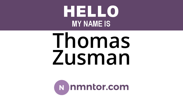 Thomas Zusman