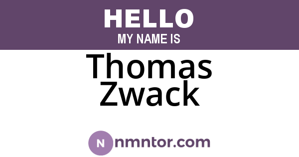 Thomas Zwack