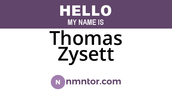 Thomas Zysett