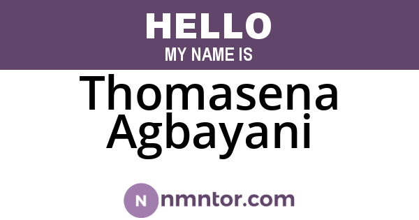 Thomasena Agbayani