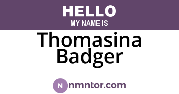 Thomasina Badger