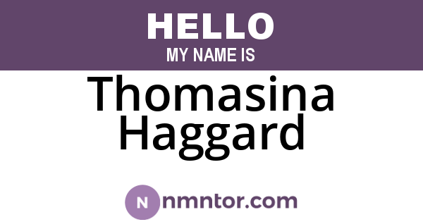 Thomasina Haggard