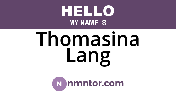 Thomasina Lang