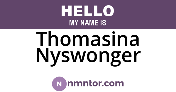 Thomasina Nyswonger