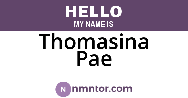 Thomasina Pae