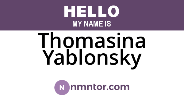 Thomasina Yablonsky