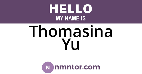 Thomasina Yu