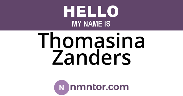 Thomasina Zanders