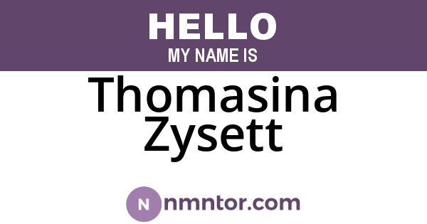 Thomasina Zysett