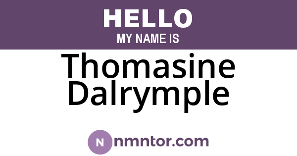 Thomasine Dalrymple