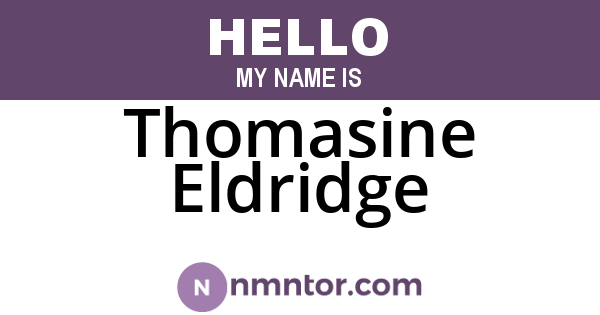 Thomasine Eldridge