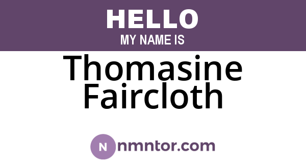 Thomasine Faircloth