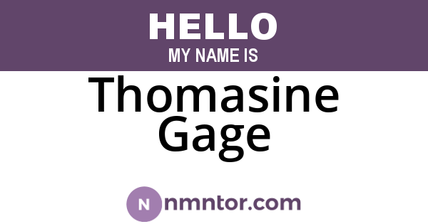Thomasine Gage