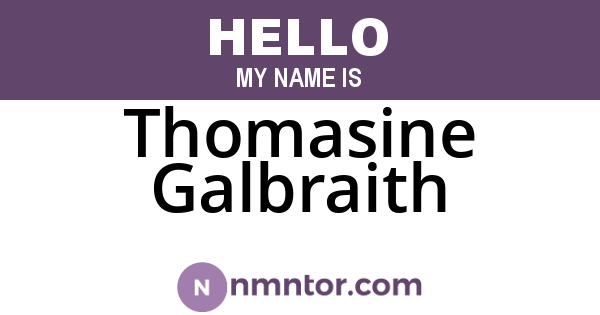 Thomasine Galbraith