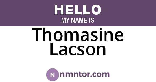 Thomasine Lacson