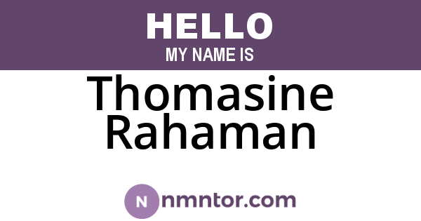 Thomasine Rahaman