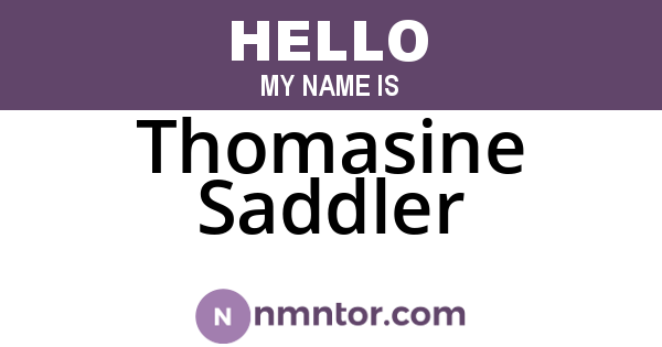 Thomasine Saddler