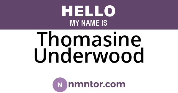 Thomasine Underwood