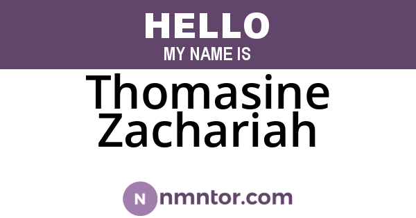 Thomasine Zachariah