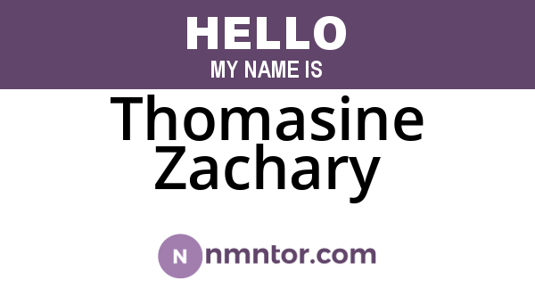 Thomasine Zachary
