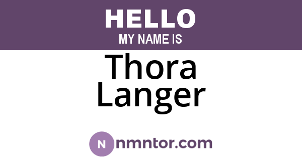 Thora Langer